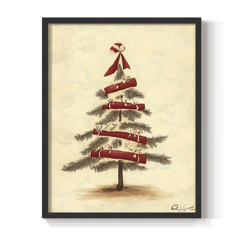 «Christmas Holiday Art CDLXV», reproduction d'art encadrée - bois massif, Noir, noir, noir, noir, H 11 po x l 9 po