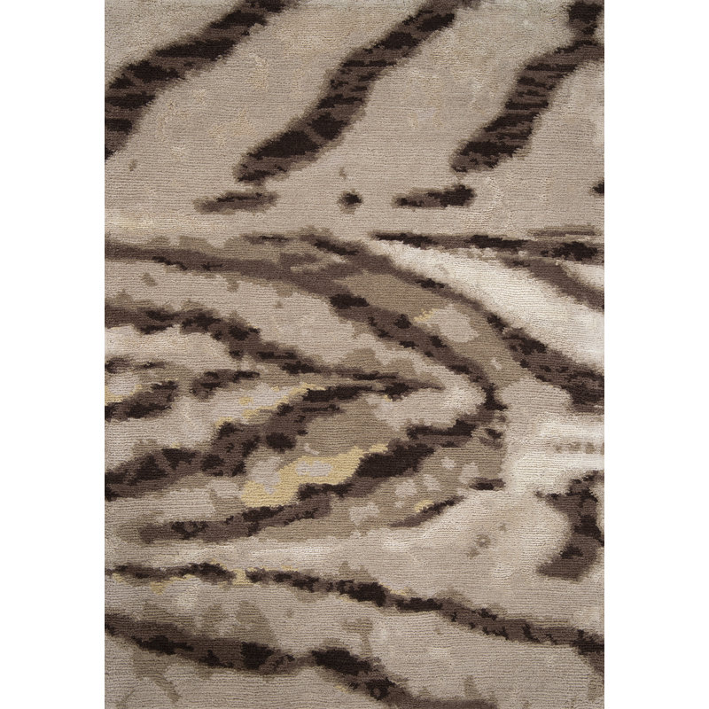 Contemporary Hand Knotted Animal Print Area Rug, Rectangle 9' x 12'