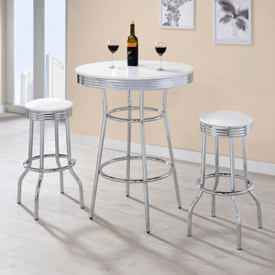 Tabouret de bar pivotant en métal blanc Midge (ensemble de 2)