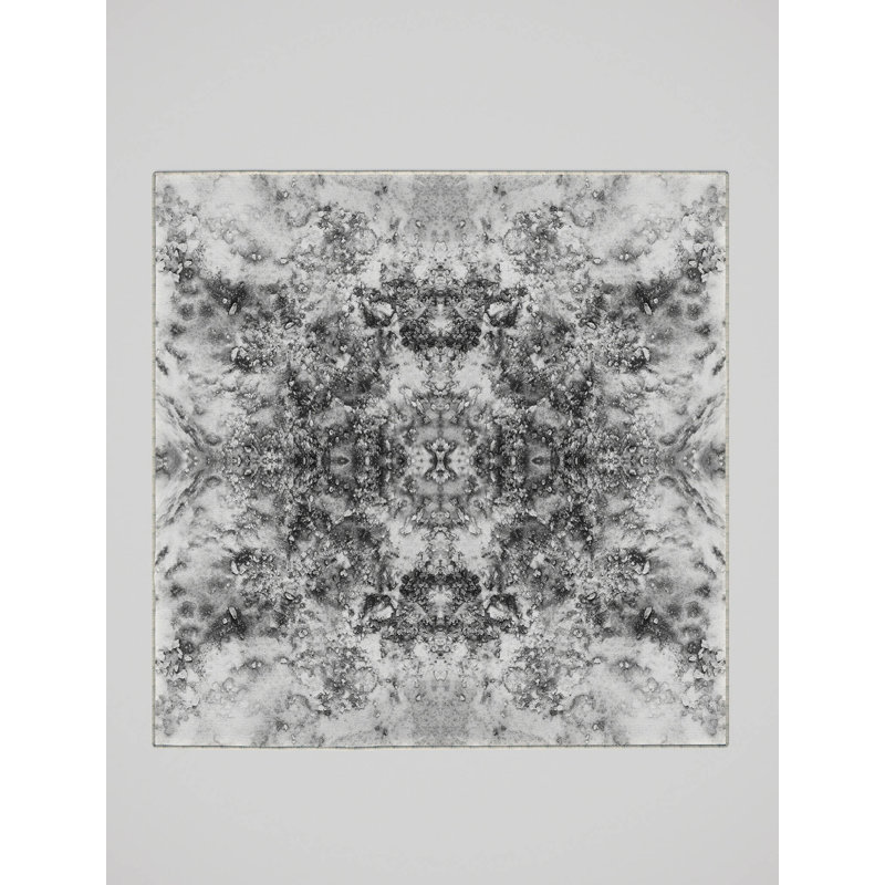 Heggs Washable Abstract Indoor Rug, Square 3'
