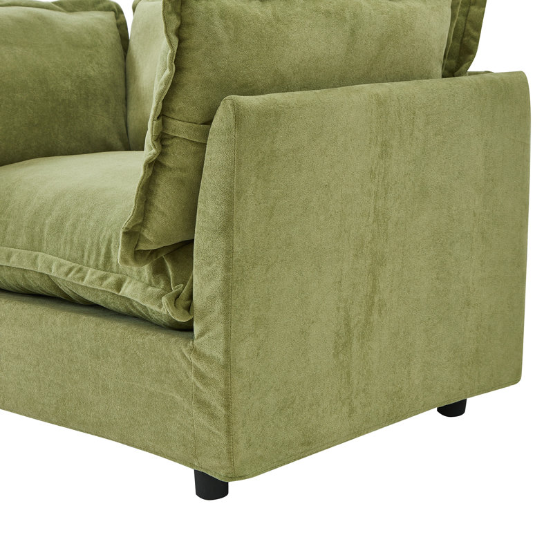 Fauteuil rembourré moderne 47 po, Vert