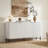 Wide Fluted Sideboard Buffet Cabinet with Adjustable Shelves, Modern Storage Credenzas for Dining Room and Living Room-2107039145