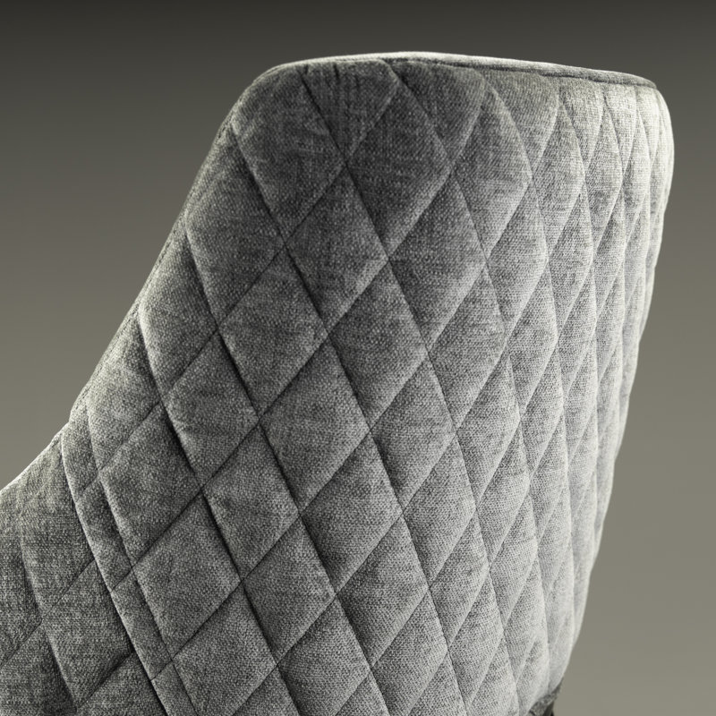Cathey Upholstered Counter Stool with Solid Wood Frame, Black, Dark Grey