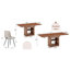 Ensemble de table de salle à manger moderne avec rangement, table et chaises extensibles en MDF noyer