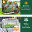 Lit de jardin surélevé avec cadre de serre et 3 housses pour toute l'année-3795567