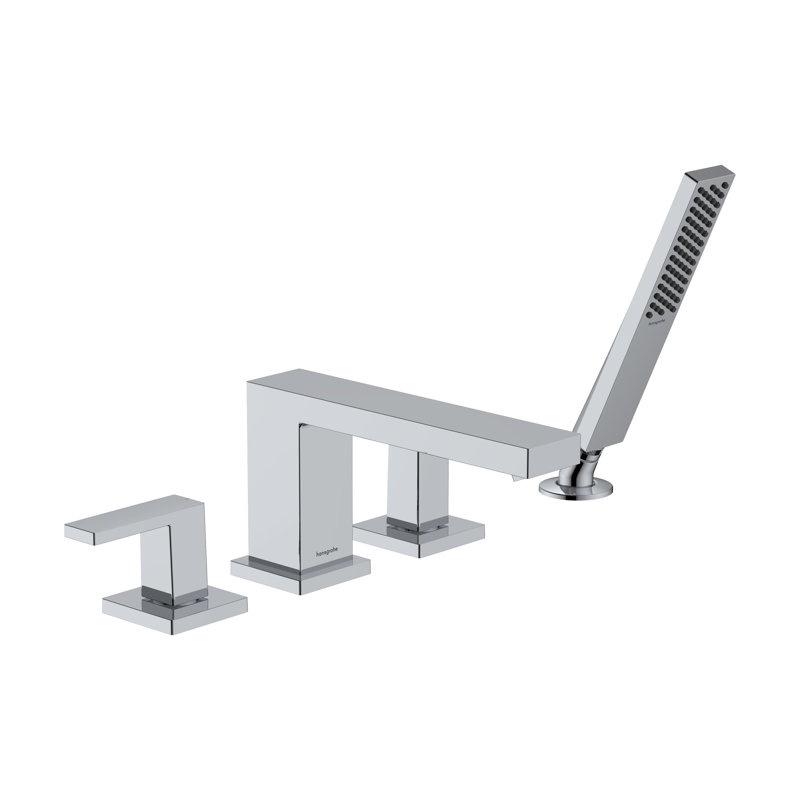 hansgrohe Tecturis E 4-Hole Roman Tub Set Trim with 1.75 Handshower, Chrome