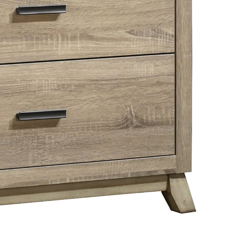Commode haute Tily, 4 tiroirs, plateau en fausse pierre blanche, brun