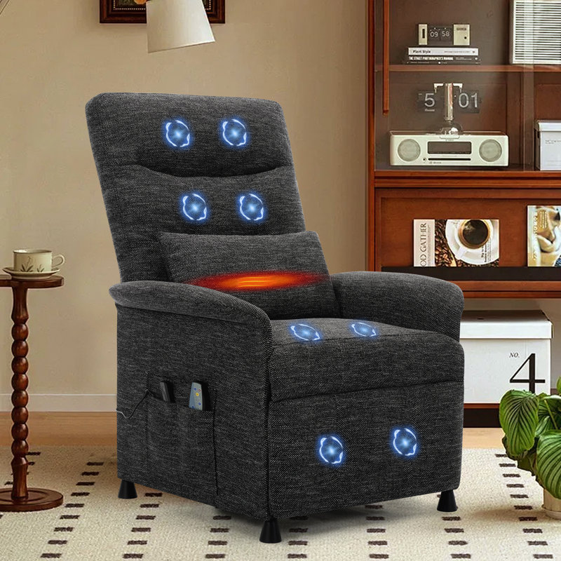 32" Wide Modern Super Soft Microfiber Comfortable Manual Recliner, Black