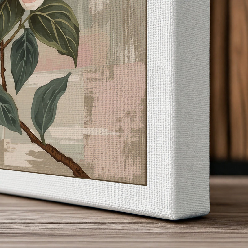 Hibiscus Bloom Botanical - Wrapped Canvas, 18x12 - 45.7 x 30.5 cm, White Border
