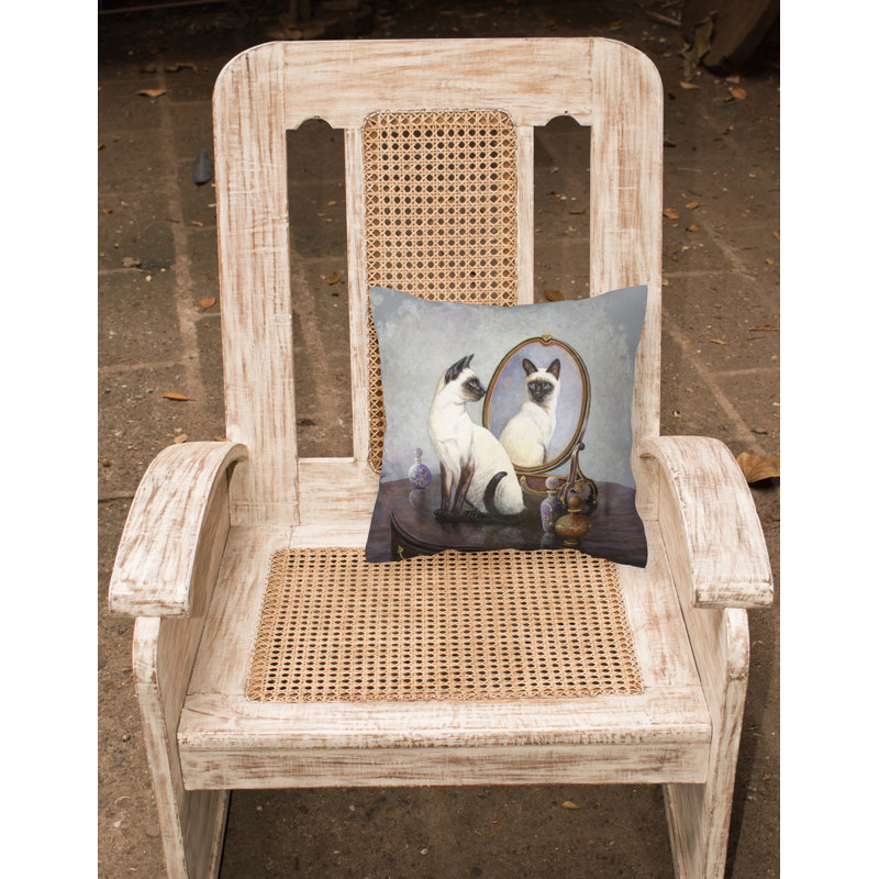  Coussin décoratif 14 "Siamese Reflection par Daphne Baxter, 14 po x 14 po