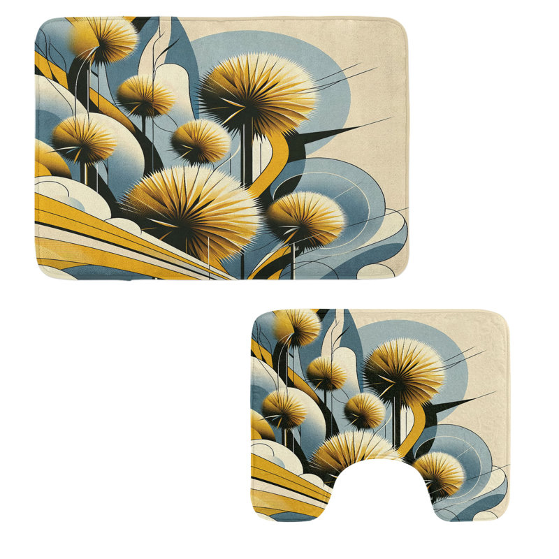 Ensemble de 2 tapis de salle de bain Floral Eucalyptus