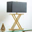 Almonza Luxury Table Lamp, Bedside Buffet Lamp with Metal Base and Linen Shade