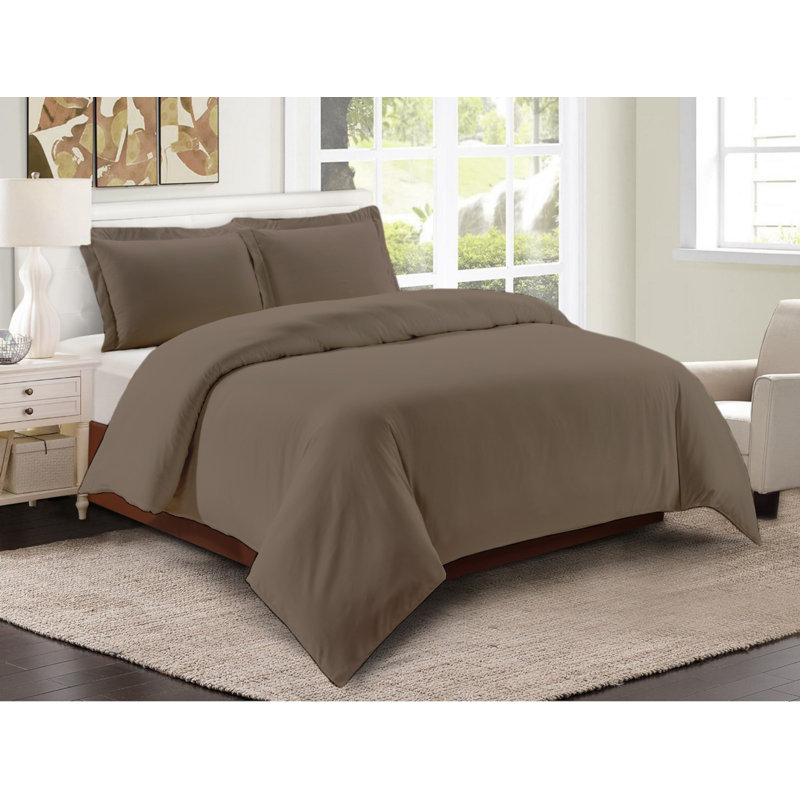 Machine Woven Duvet Cover, King Duvet Cover + 2 Shams, Taupe