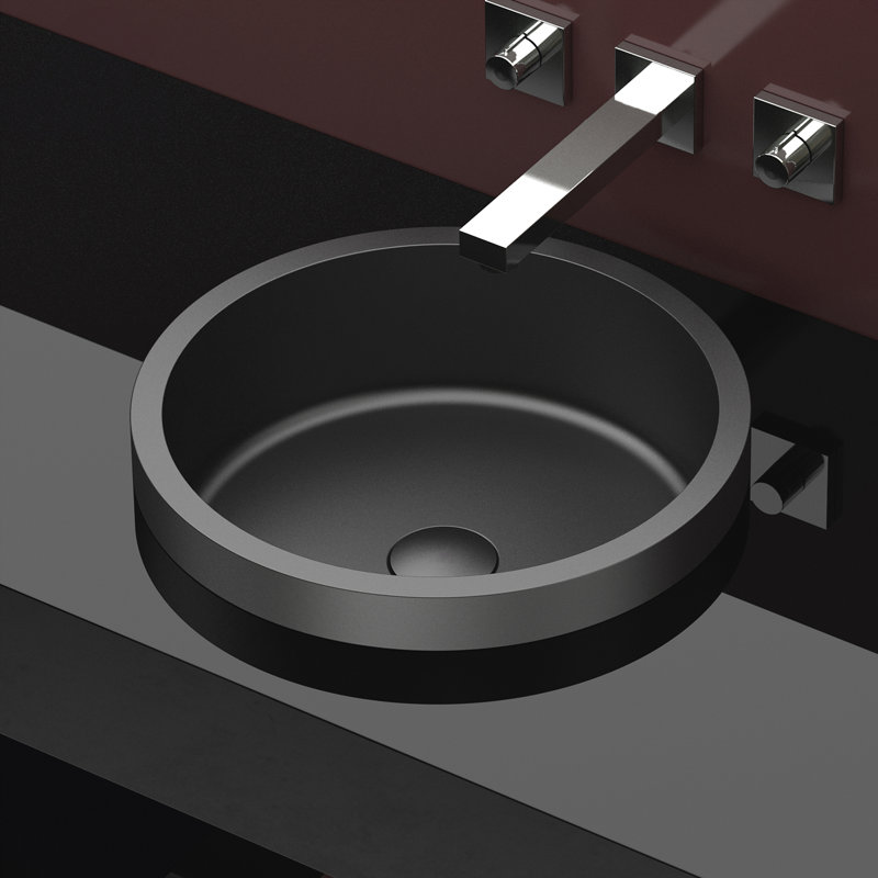 15'' L Bathroom Sink, Black