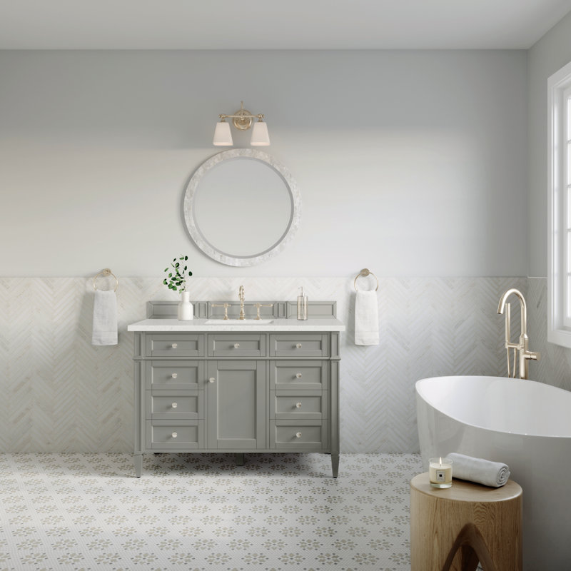 Brittany 48'' W Single Vanity, Urban Gray, Lime Delight, 8" Widespread