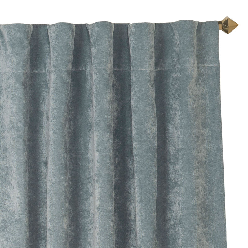 Padma Semi Sheer Curtain Single Panel, Blue