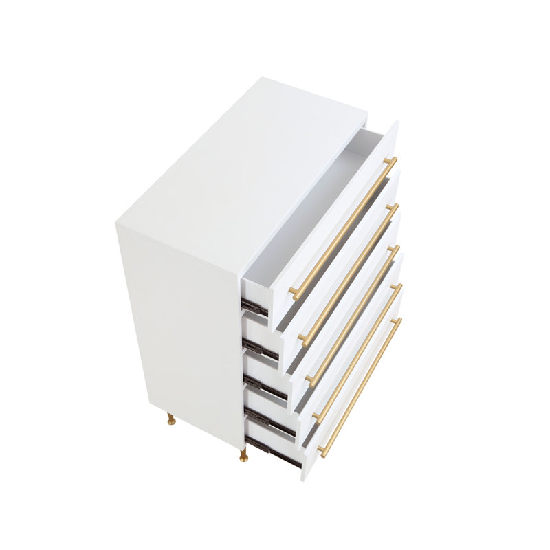 Deneus 5 - Drawer Chest, White