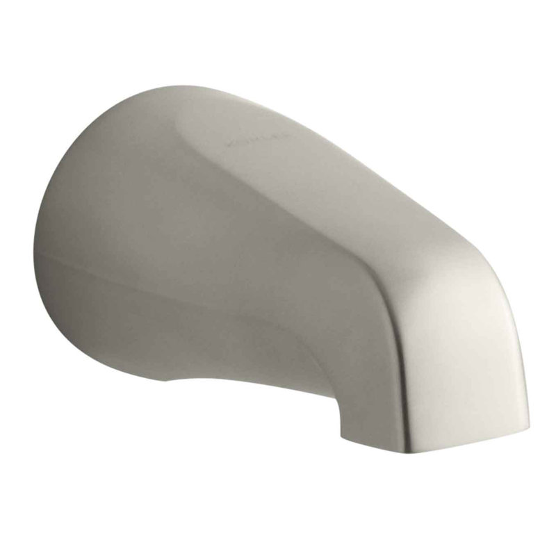 Coralais 4-7/8" Non-Diverter Bath Spout with Slip-Fit Connection, Vibrant Brushed Nickel