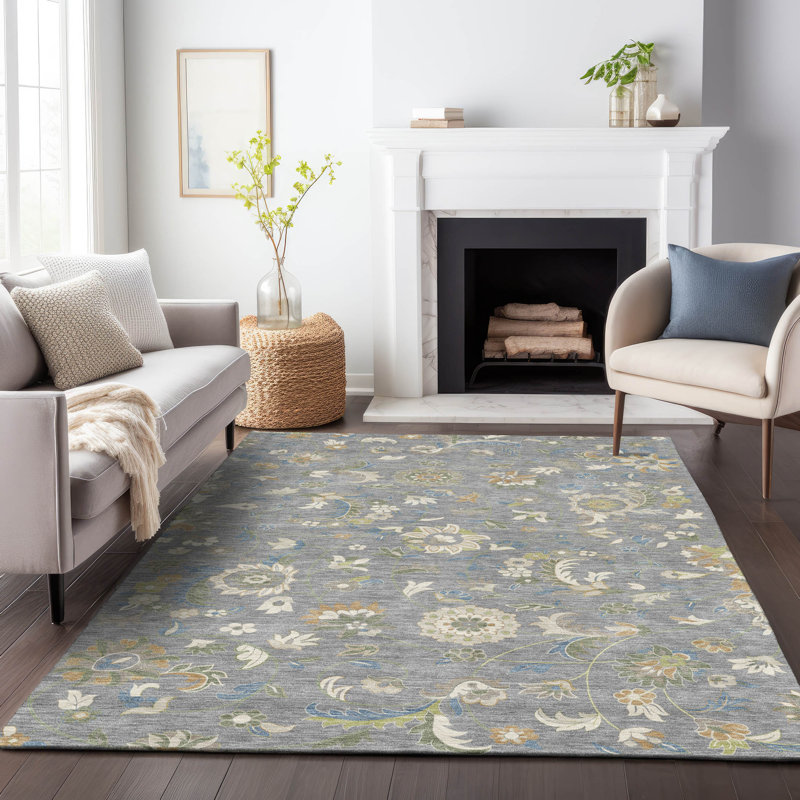 Tapis intérieur / extérieur gris Aveline , 9 pi x 12 pi