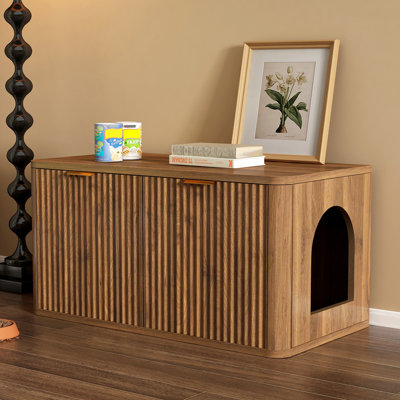 Mid Century Modern Cat Litter Box Enclosure for Living Rooms, Bedrooms, Entryways