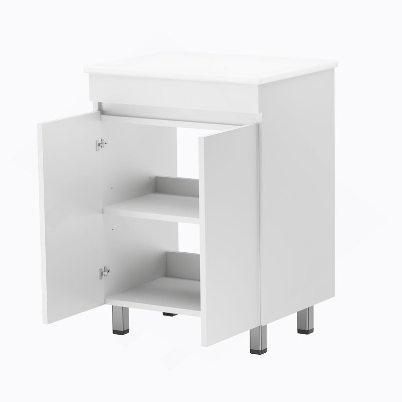 Meuble-lavabo autoportant avec porte et meuble-lavabo avec porte