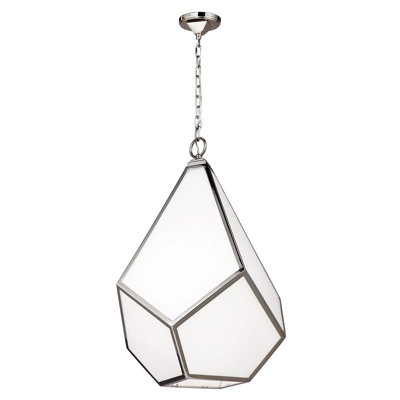 Wells 4 - Light Polished Nickel Geometric Pendant