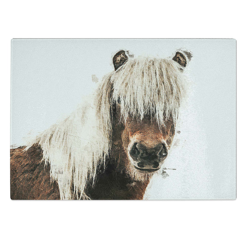 Glass Icelandic Horse Chopping Board, 39 cm W x 28.5 cm L