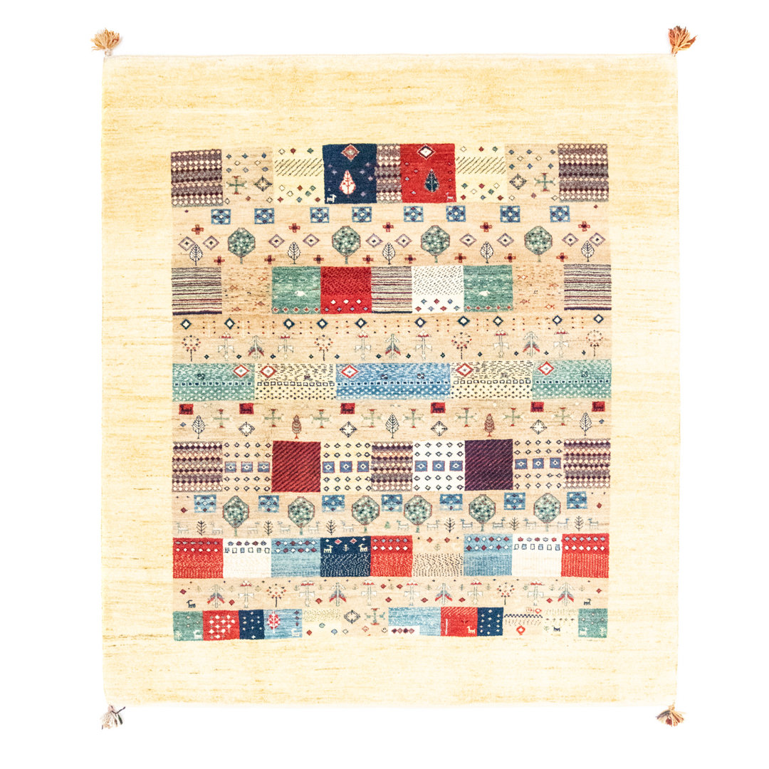 Hand Knotted Wool Yellow Indoor/Outdoor Rug