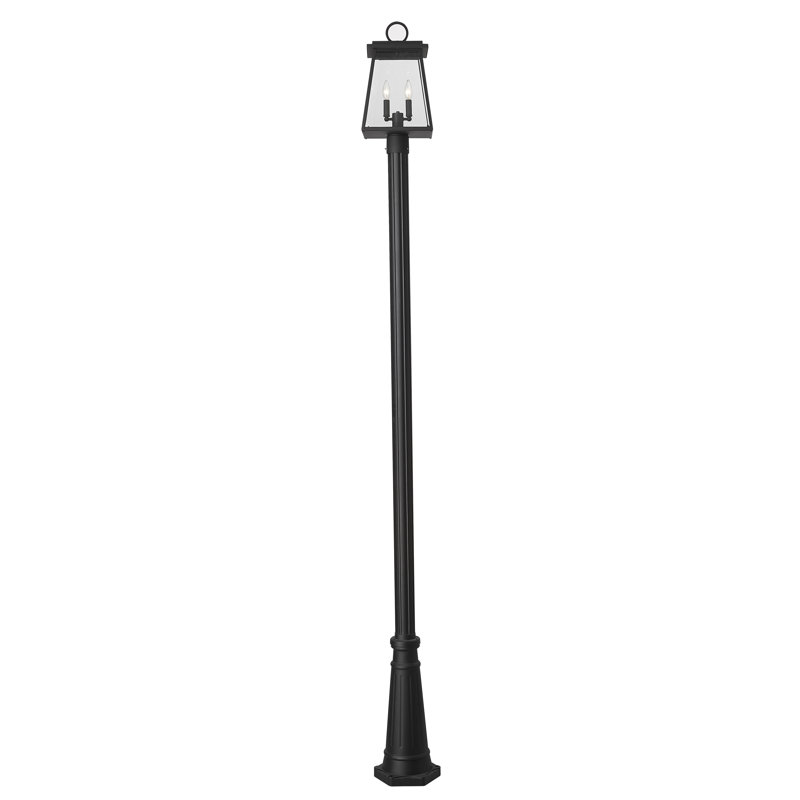 Lampadaire noir 1 lumière H 113,25 po (double)