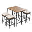 Table d'extérieur en bois et huit tabourets avec pieds antidérapants et conception pliable