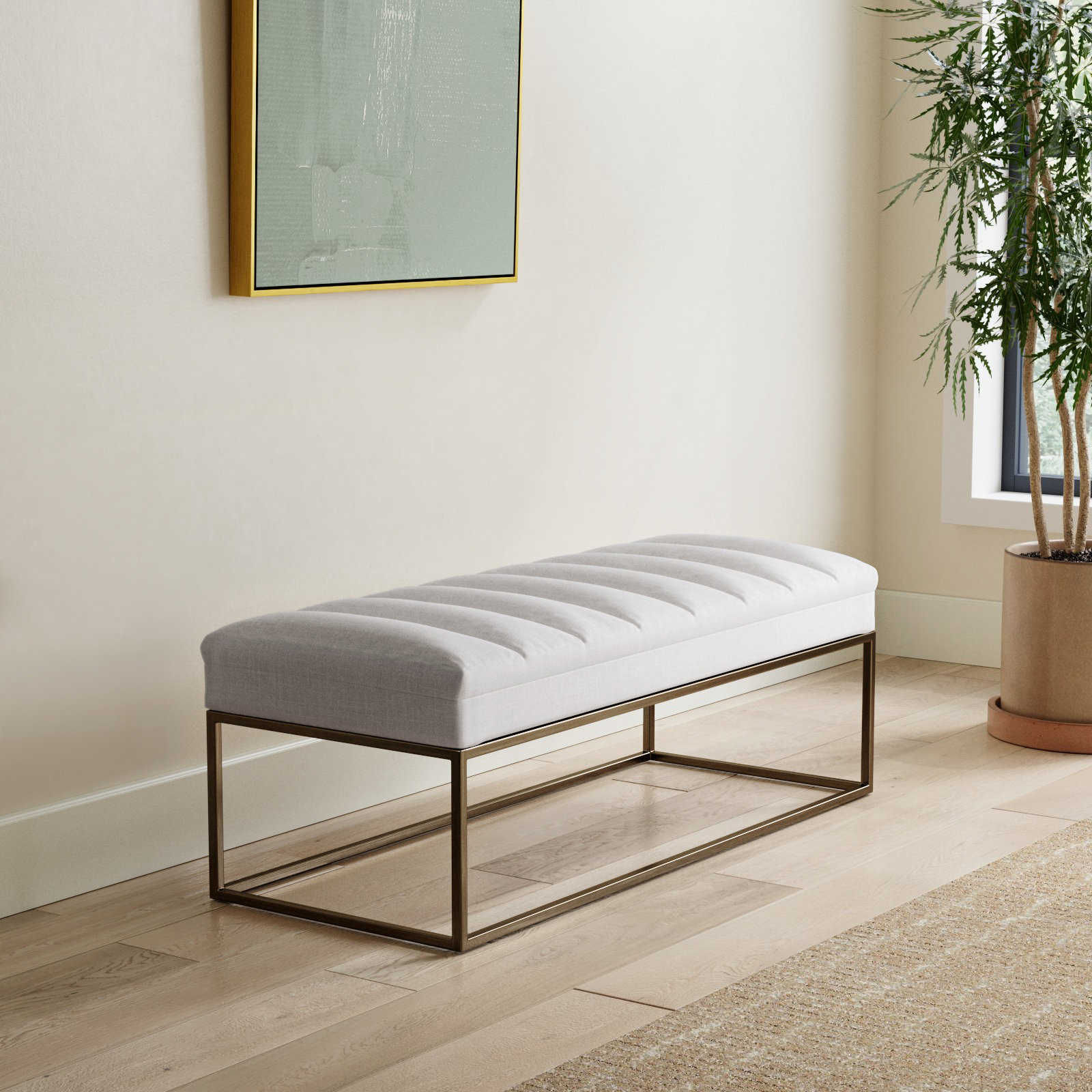 Colston 48" Linen Bedroom Bench