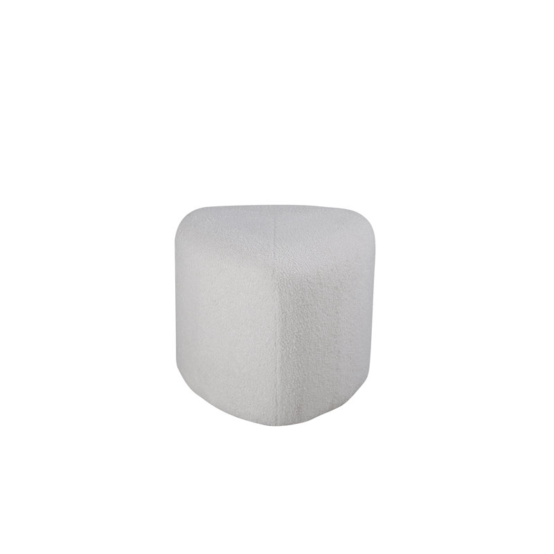 Darenda 46cm Wide Round Pouffe Ottoman, Off White