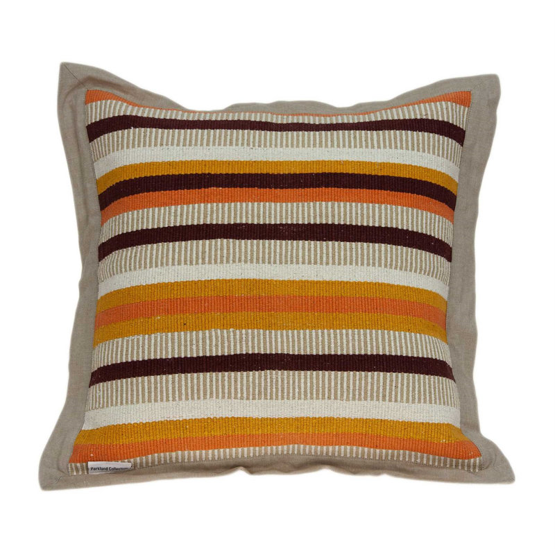20" Multicolor Cotton Transitional Pillow Cover with Poly Insert