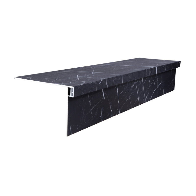 Ensemble de marches et de marches en vinyle Lucida Surfaces Luxury | Coller aspect pierre | Nero | TerraCore, Nero