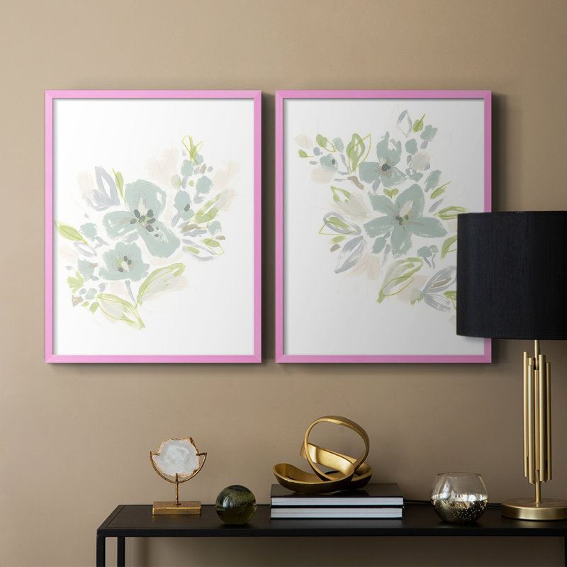 Seafoam Petals III - reproduction encadrée de qualité supérieure - prête à être accrochée - aucun clou requis - aucun clou requis