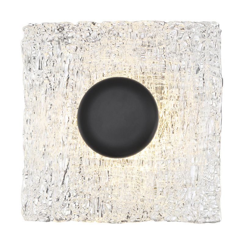 Elyssa Glass LED Flush Mount, Matte Black
