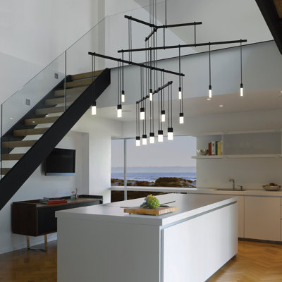 Suspenders 15 - Light Stain Black LED Cluster Pendant