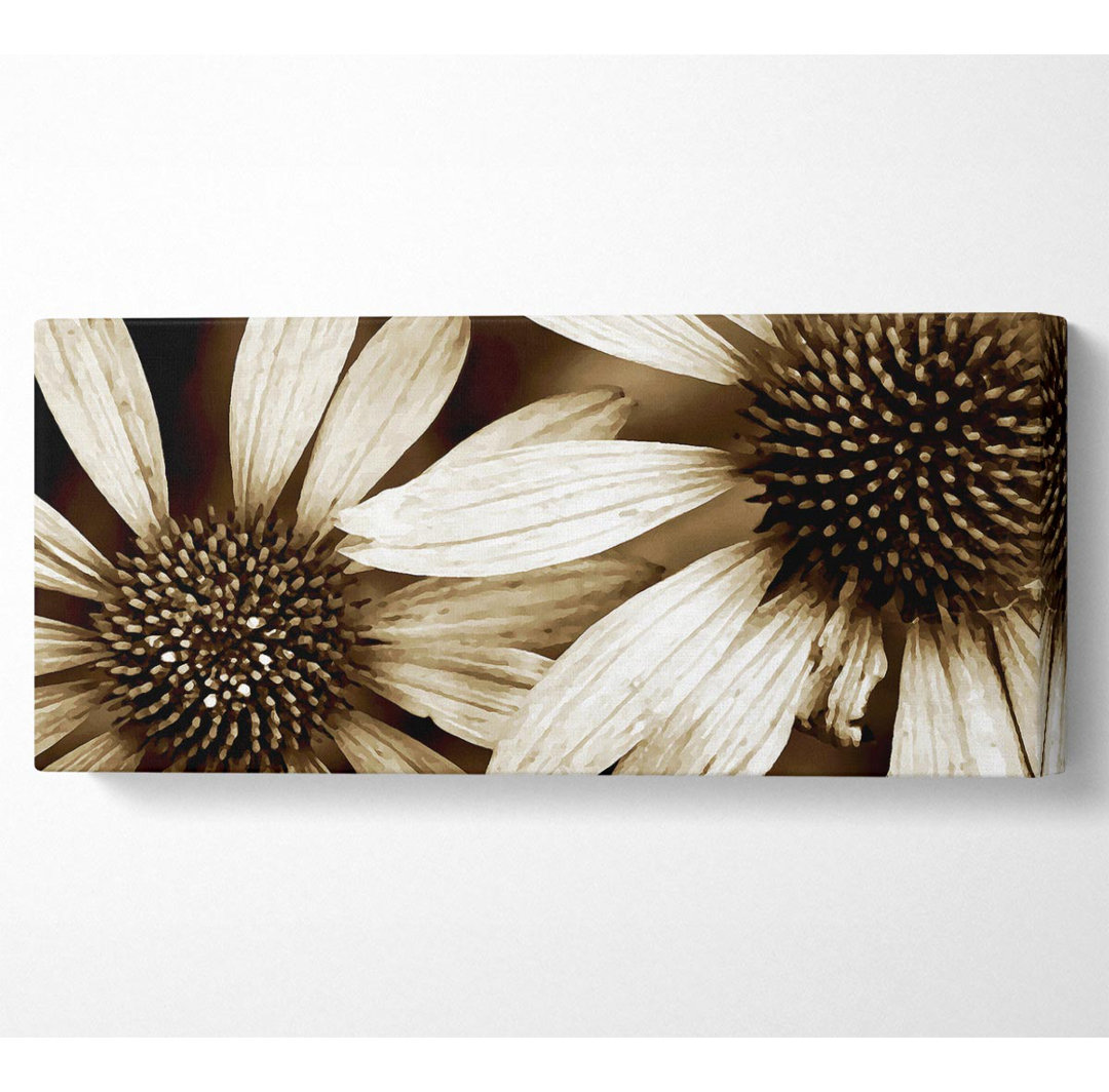 Sun Flower Duo - Panorama-Kunstdrucke auf Leinwand - Wrapped Canvas