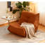 Chaise d'appoint luxueuse luxueuse en microfibre orange capitonnée