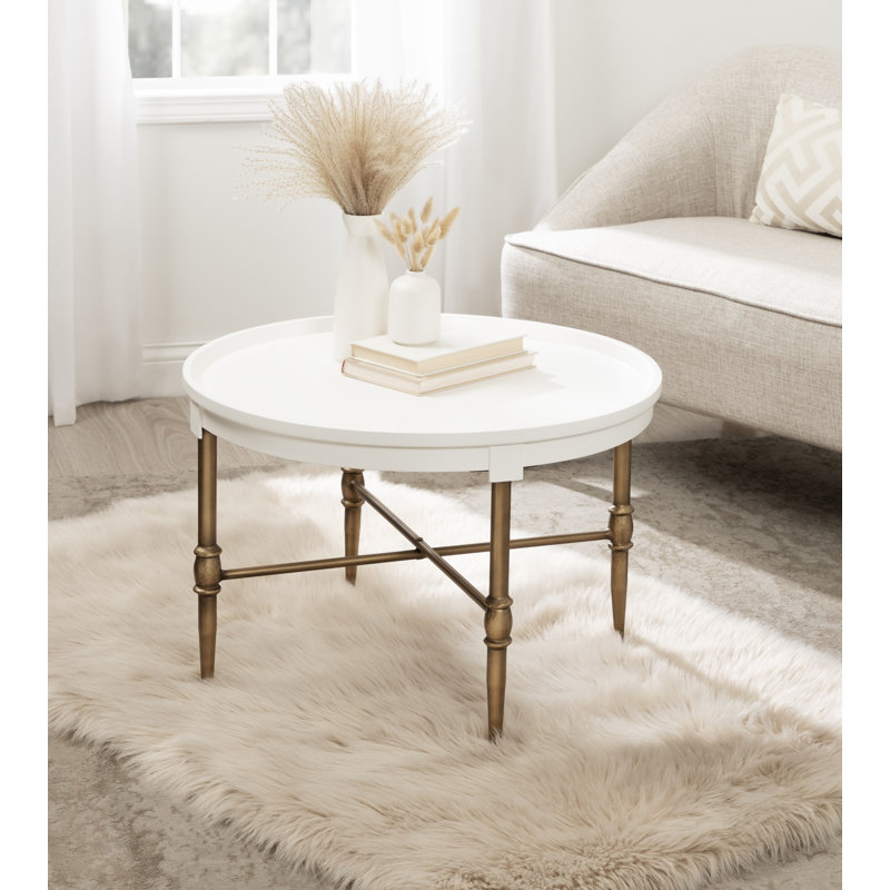 Table basse ronde en bois et métal