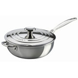 Le Creuset Stainless Steel Saucier Pan with Lid