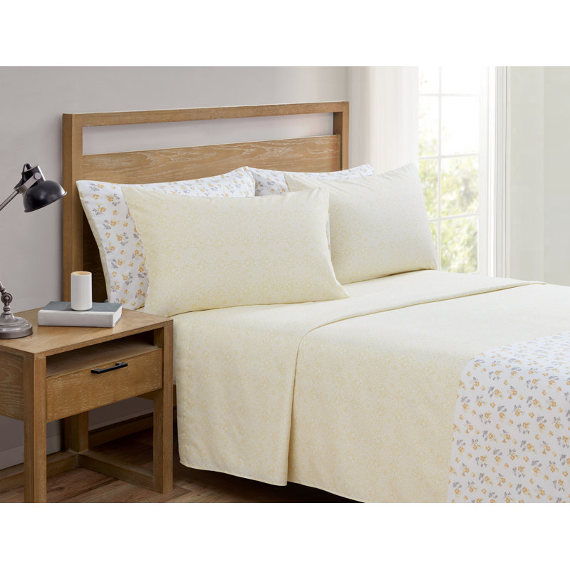 Dainty Floral Yellow Sheet Set, Twin Sheet Set + 2 Additional pieces