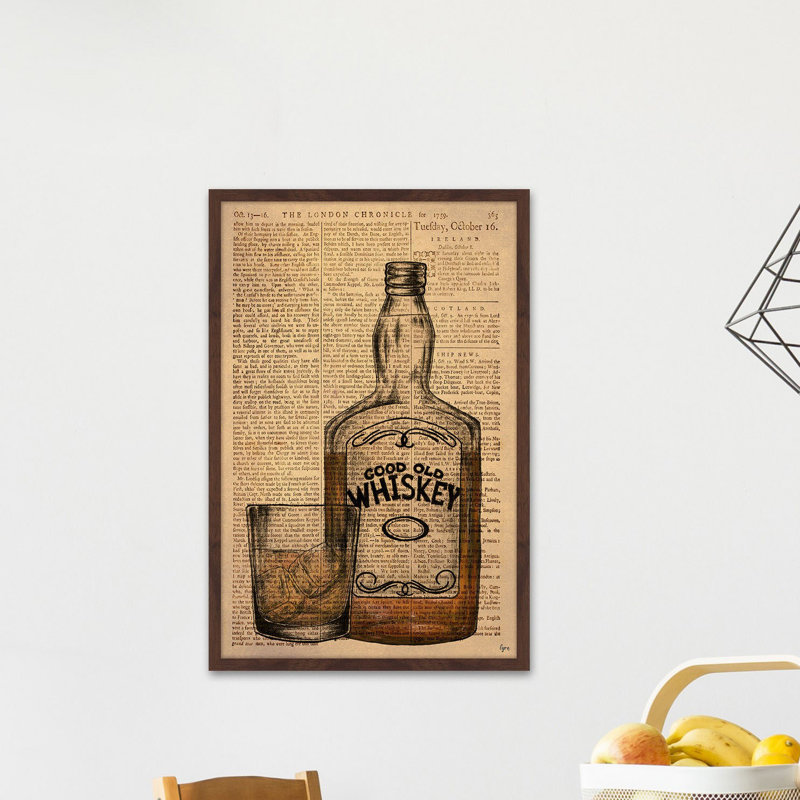 «Whiskey on the Rocks», reproduction d'impression encadrée, H 18 po x l 12 po x P 1,5 po
