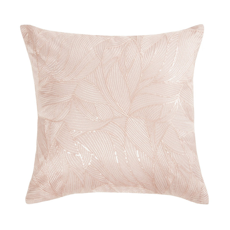 Feather Floral Square Cushion, Blush