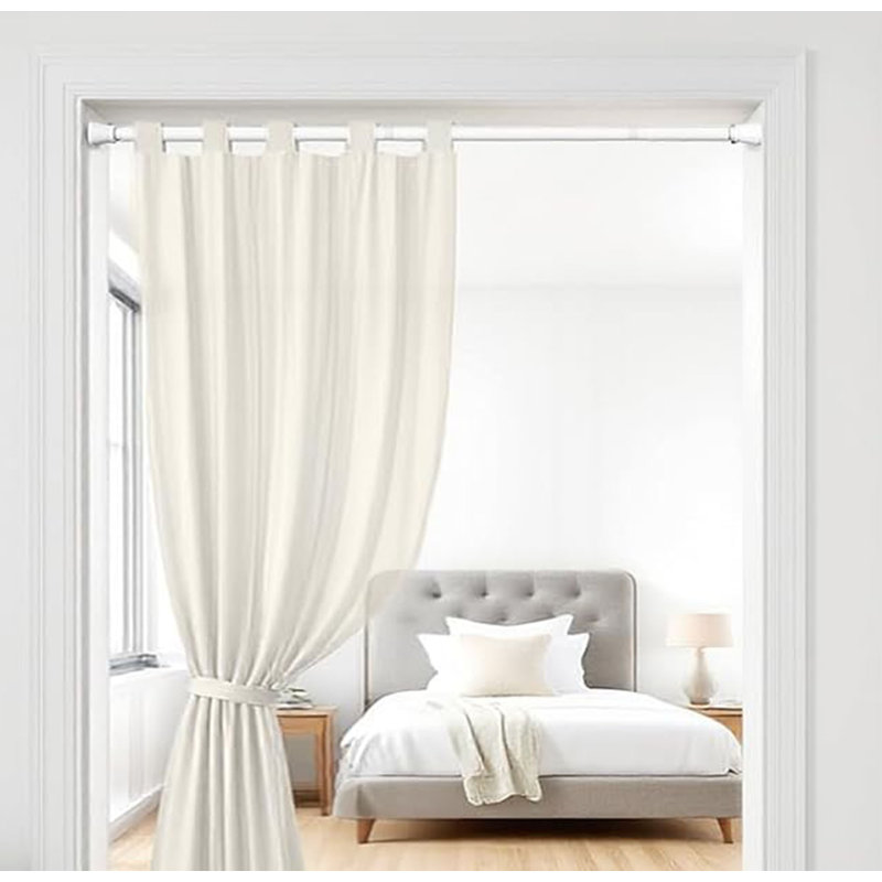 Shower Curtain Pole 115-195 Cm,Extendable Curtain Poles, No Drilling , Tension Rods, White