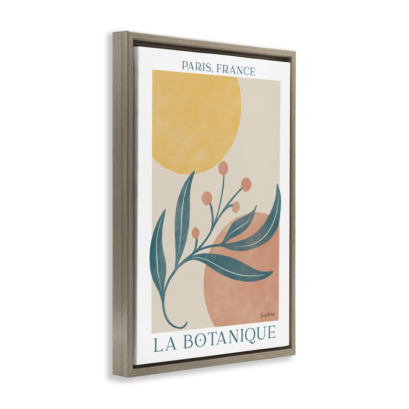 «French Botanical», affiche encadrée par Becky Thorns, Cadre flottant orme Montalcino, H 25 po x l 17 po