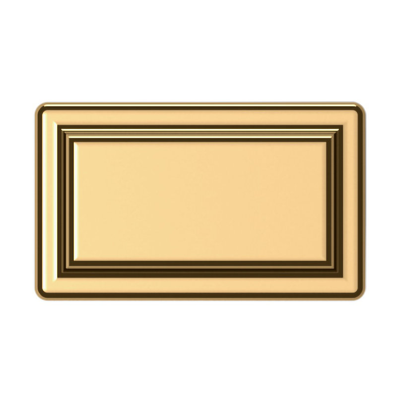 4425 Rectangle Raised Knob, Polished Brass