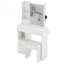 Petit meuble-lavabo compact avec miroir DEL, centrale électrique et tabouret-987904253