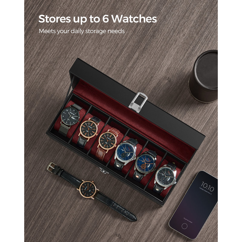 Charleyne Steel Watch Box +, Black