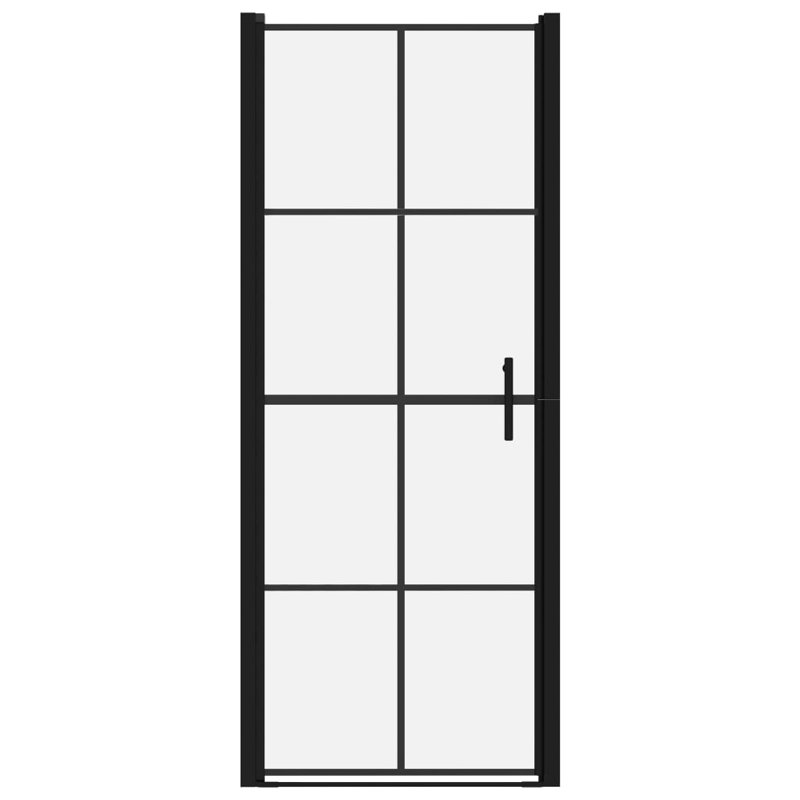 Shower Door Tempered Glass 35.8"x76.8" Black